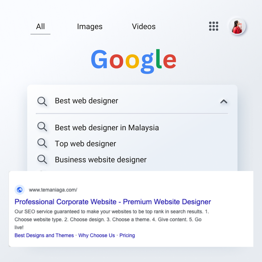 Google search rank SEO